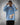 Front view of Bregos Brando blue men's sweatshirt – Retro print in soft cotton