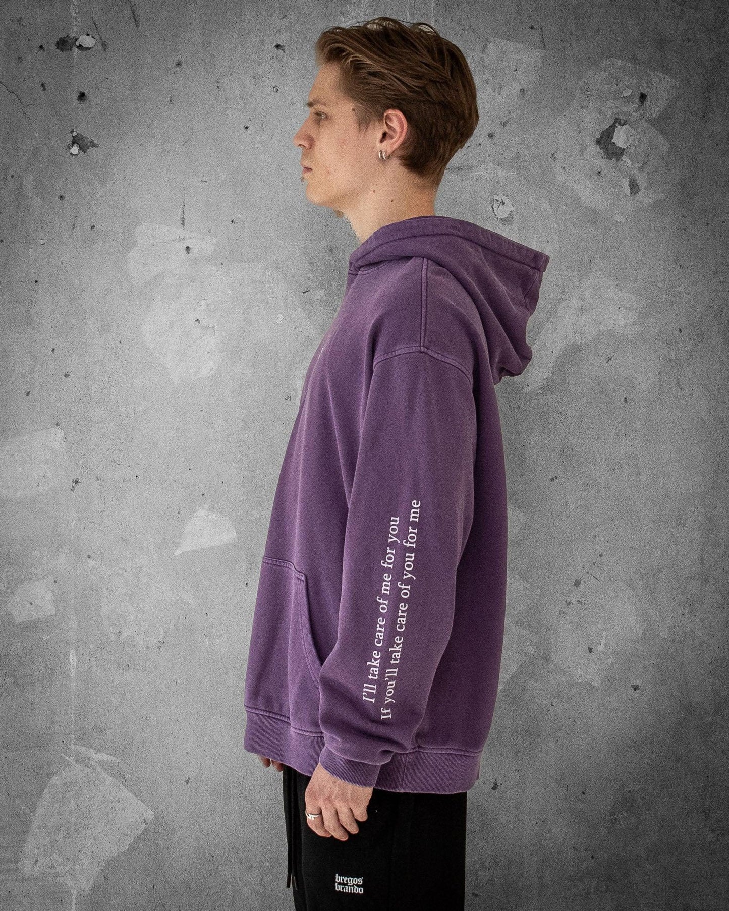 Flower Madness | Oversized Purple Retro Men's Hoodie