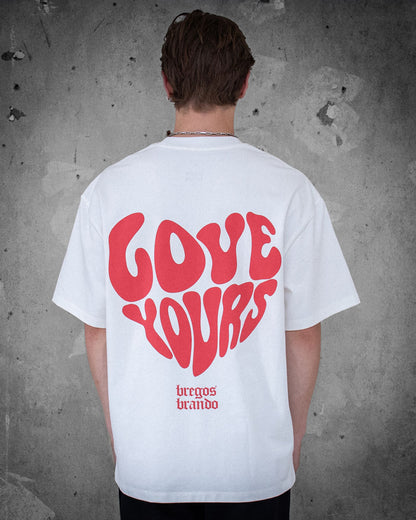 Love Yours | White Boxy fit Men's T-shirt