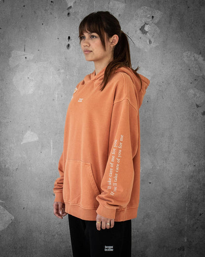 Flower Madness | Oversized Orange Retro Women's Hoodie