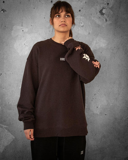 Solitude and Peace | Oversized Charcoal Women's Sweatshirt