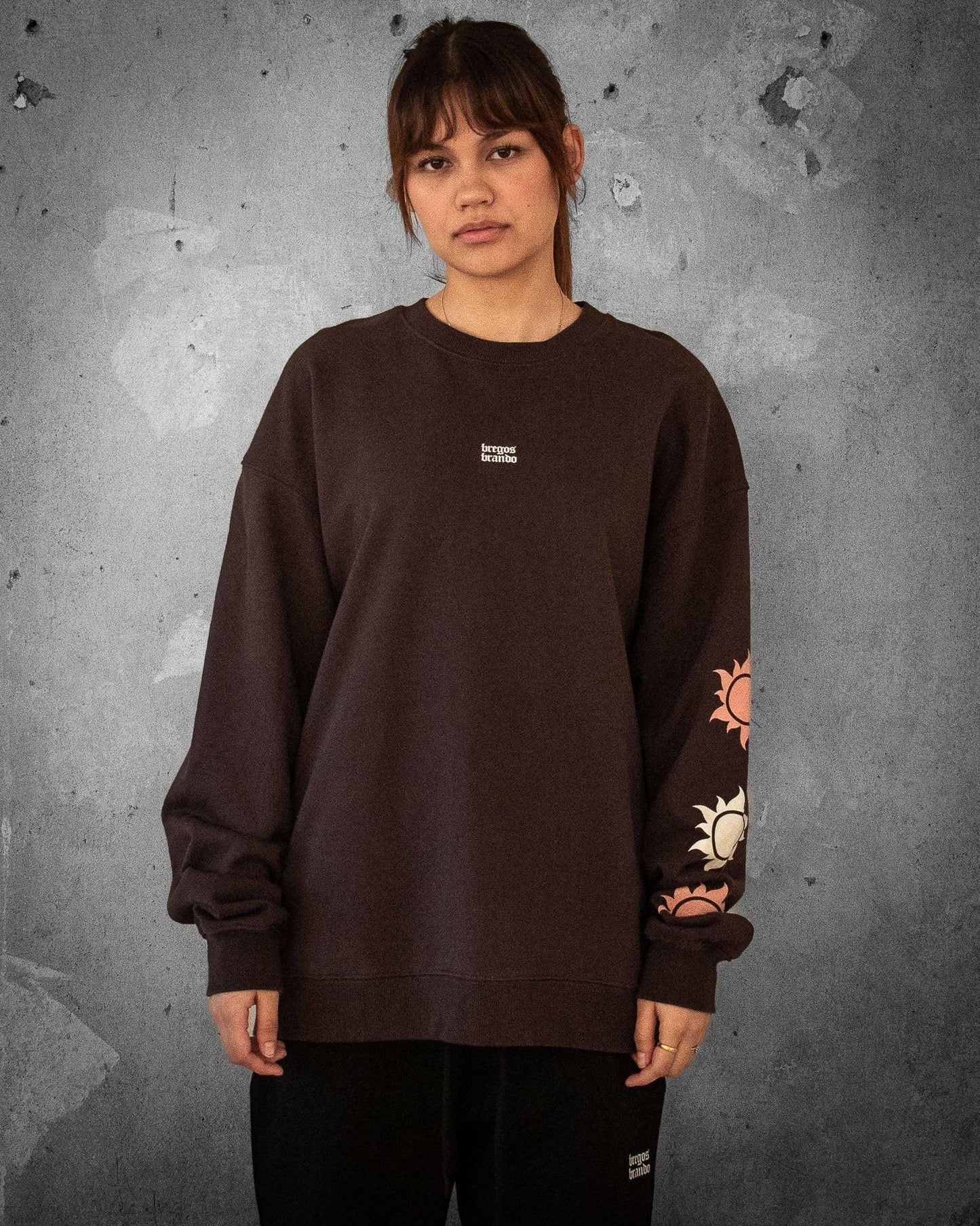 Solitude and Peace | Oversized Charcoal Women's Sweatshirt