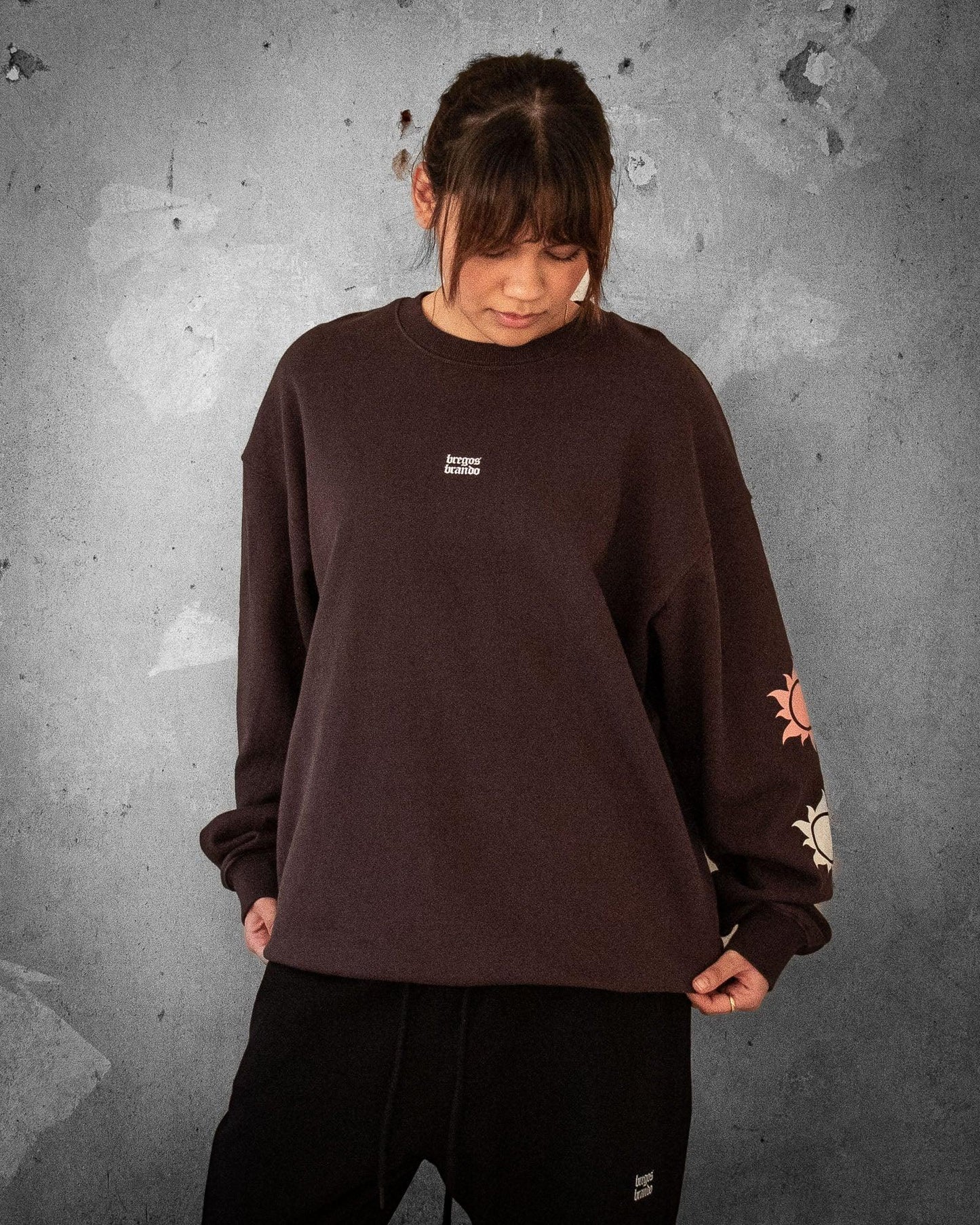 Solitude and Peace | Oversized Charcoal Women's Sweatshirt