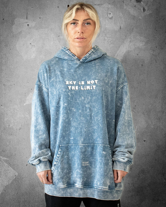 Sky is Not the Limit | Oversized Faded Women's Hoodie