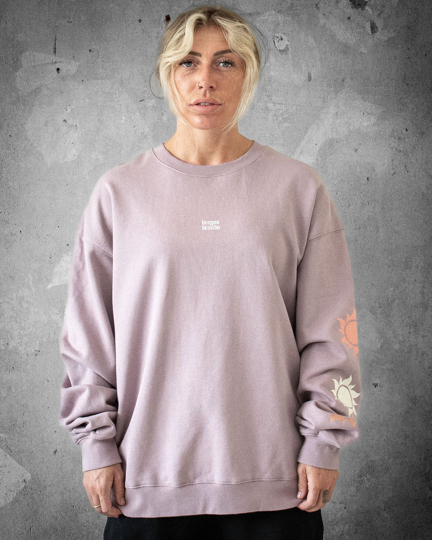 Solitude and Peace | Oversized Lilac Women's Sweatshirt