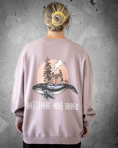 Solitude and Peace | Oversized Lilac Women's Sweatshirt