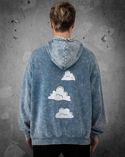 Sky is Not the Limit | Oversized Faded Men's Hoodie