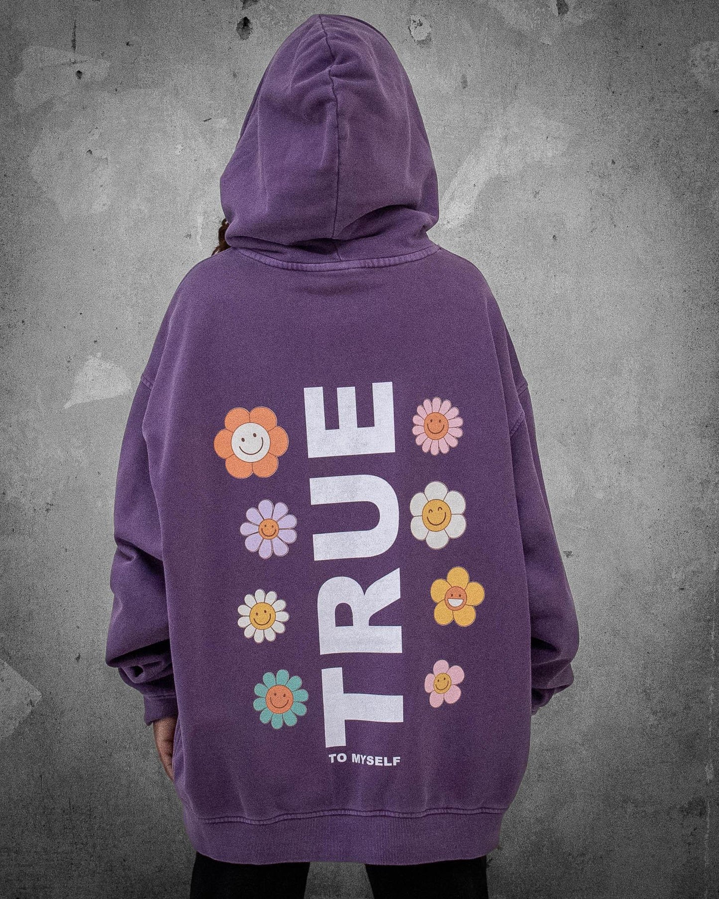 Flower Madness | Oversized Purple Retro Women's Hoodie