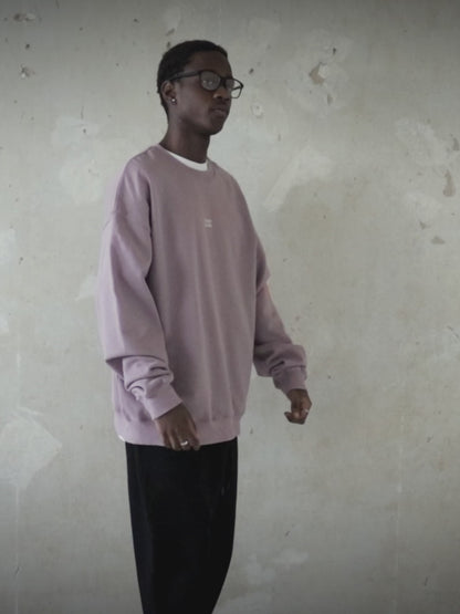 Solitude and Peace | Oversized Lilac Men's Sweatshirt