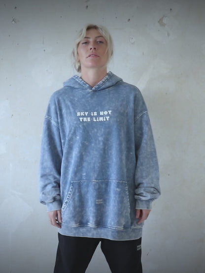 Sky is Not the Limit | Oversized Faded Women's Hoodie